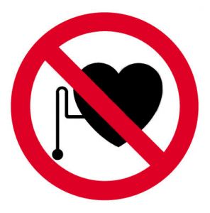 Výstražný symbol - kardiostimulátor