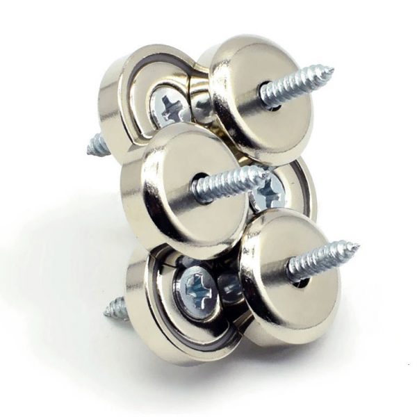 Magnet v pouzdře s dírou pro šroub 20x6 mm