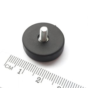 Magnet v pouzdře s vnějším závitem 22x6 mm pogumovaný