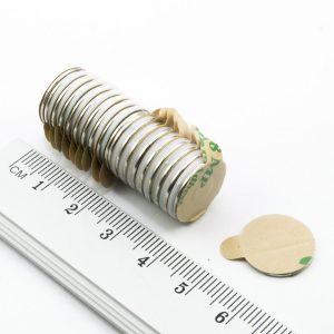 Neodymový magnet válec 15x1 mm se samolepkou - N38