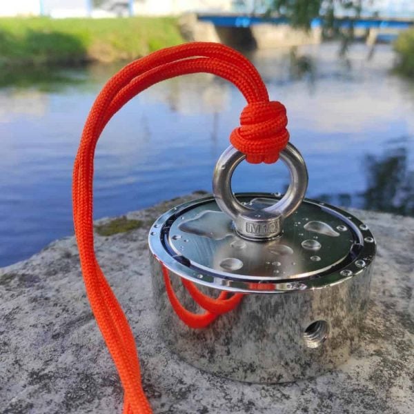 Magnet fishing set PREMIUM TRAVEL (oboustranný magnet 500 kg + hák + lano 30 metrů + přepravní box)