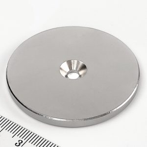Neodymový magnet válec 50x4 mm s dírou M4