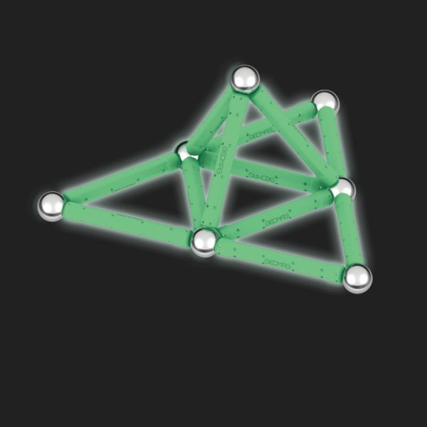 Magnetická stavebnice Geomag Glow recycled 25 dílů - svítí ve tmě