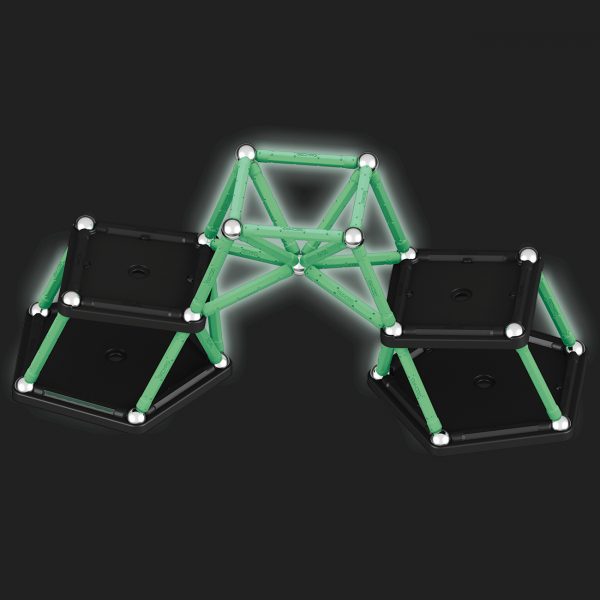 Magnetická stavebnice Geomag Glow recycled 60 dílů - svítí ve tmě
