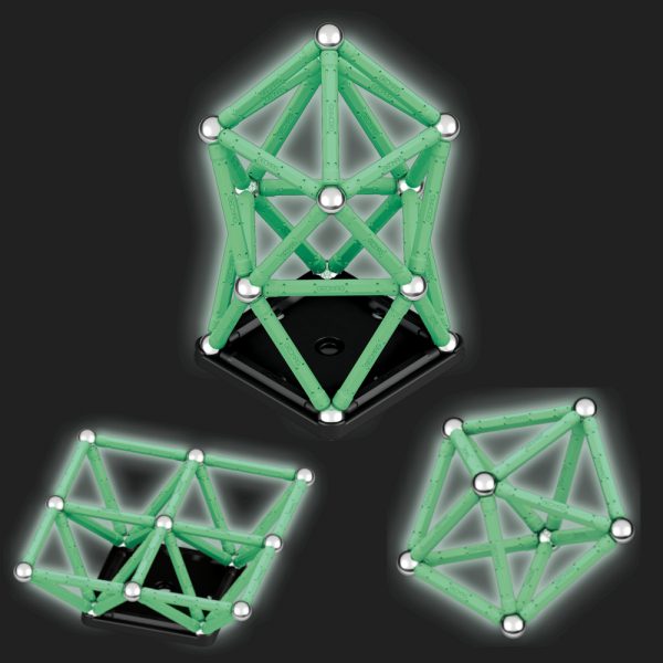 Magnetická stavebnice Geomag Glow recycled 60 dílů - svítí ve tmě