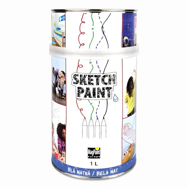 Sketchpaint popisovatelná barva na stenu bíla matná