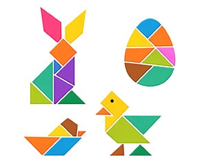 Velikonoční tangramy z magnetické fólie