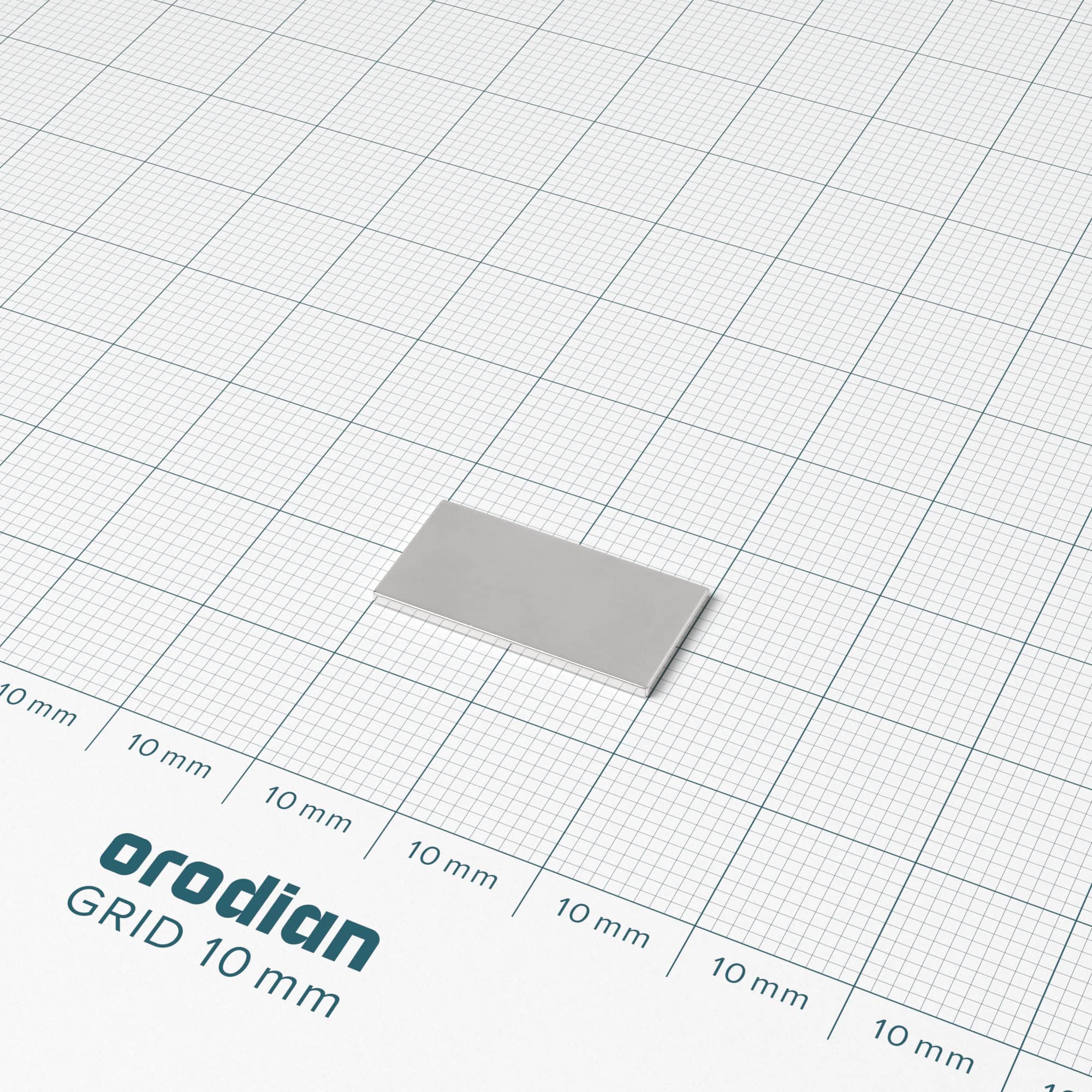 Neodymový magnet kvádr 20×10×1 mm - N38 - Obrázek 2
