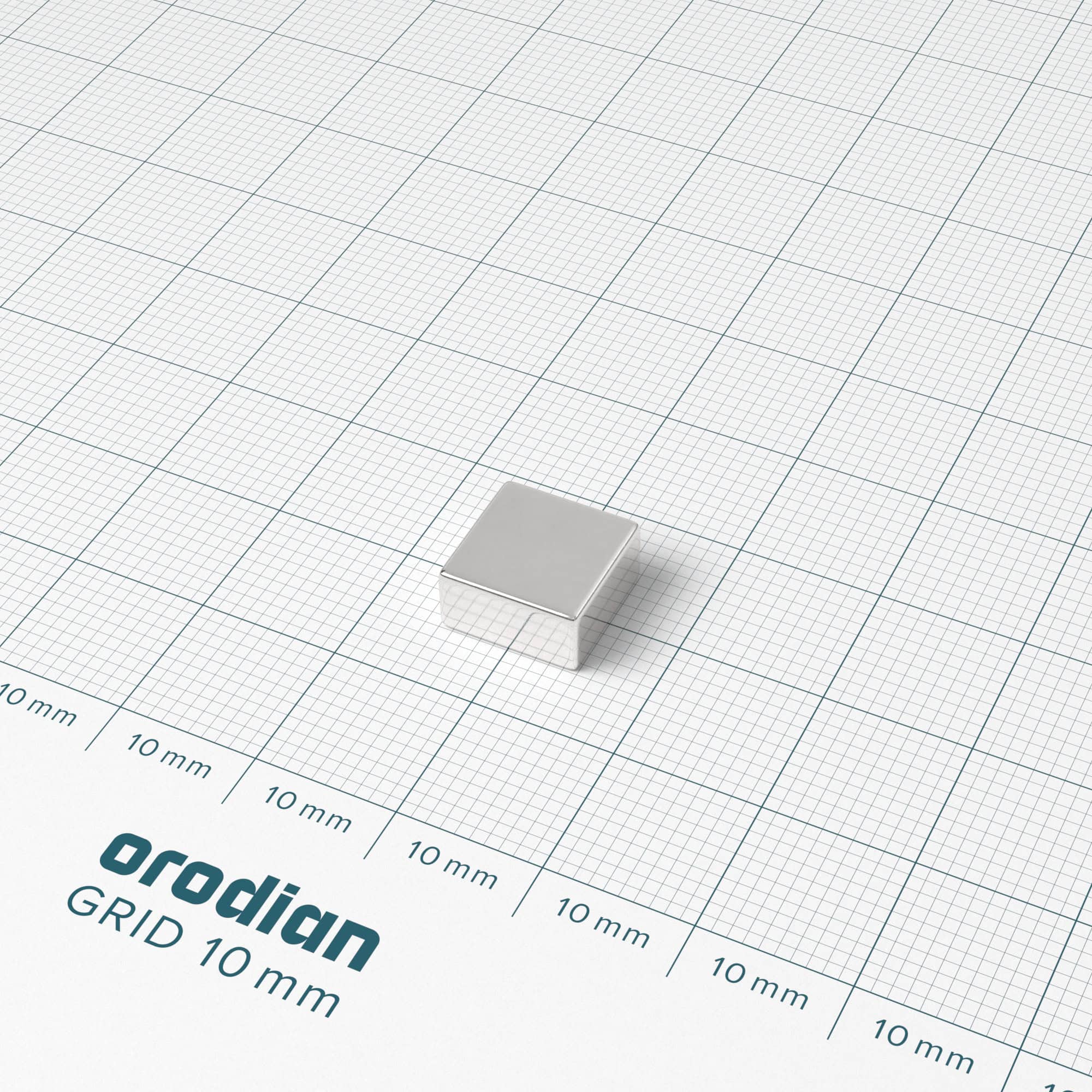 Neodymový magnet kvádr 10×10×5 mm - N38 - Obrázek 2