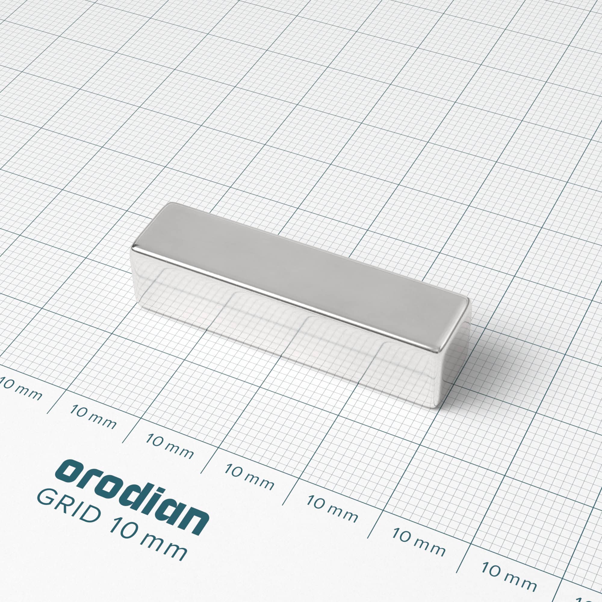 Neodymový magnet kvádr 40×10×10 mm - N38 - Obrázek 2