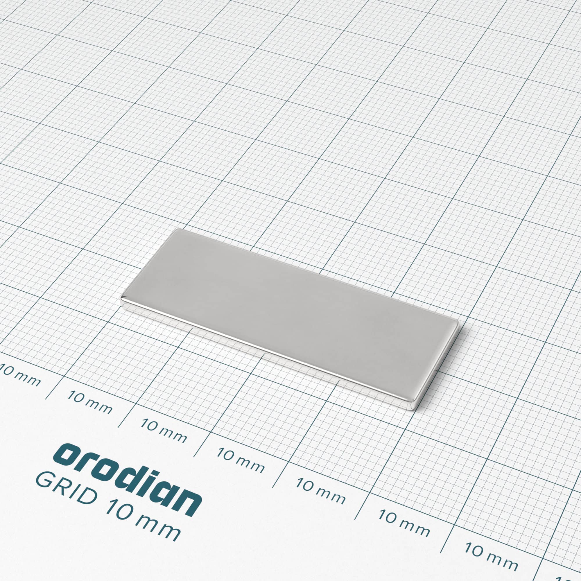Neodymový magnet kvádr 40×15×2 mm - N38 - Obrázek 2