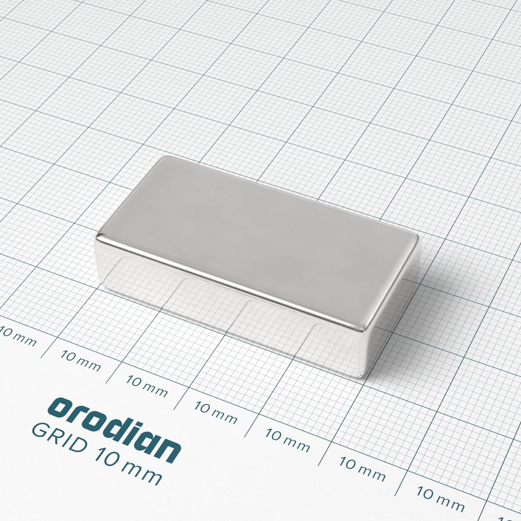 Neodymový magnet kvádr 40×20×10 mm - N52 - Obrázek 2