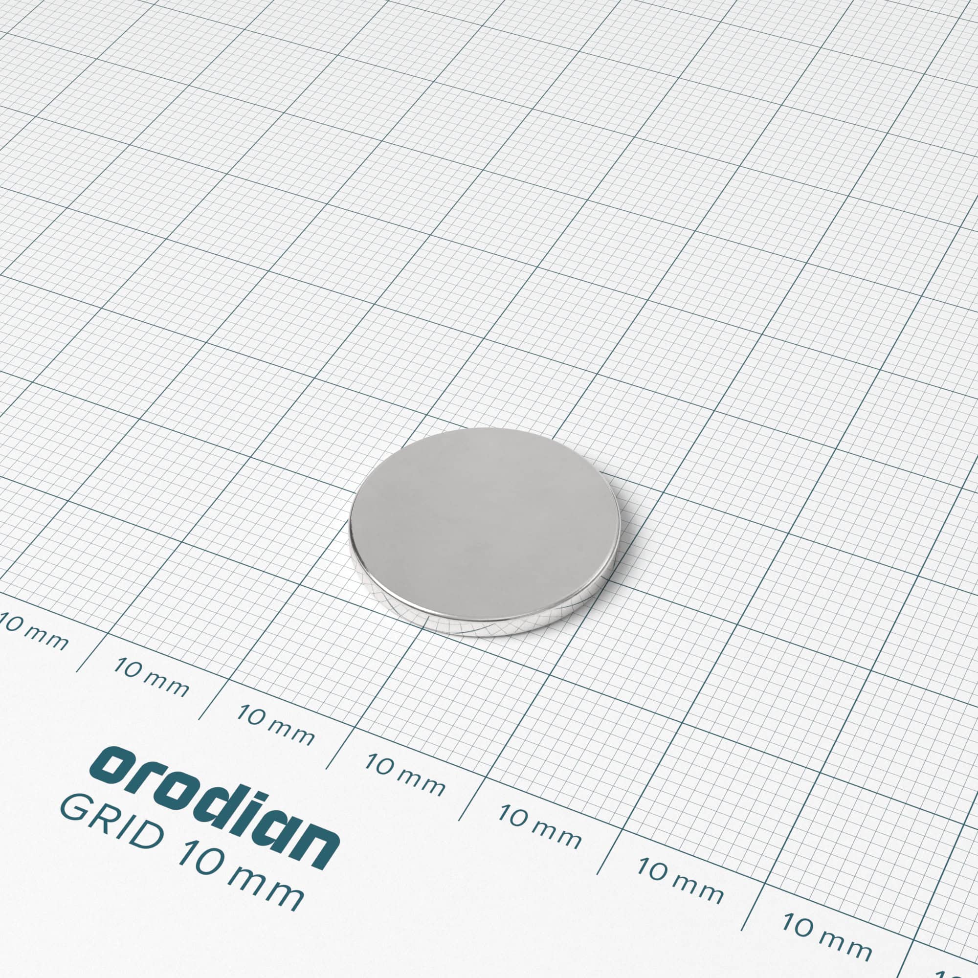 Neodymový magnet válec 20×2 mm - N38 - Obrázek 2