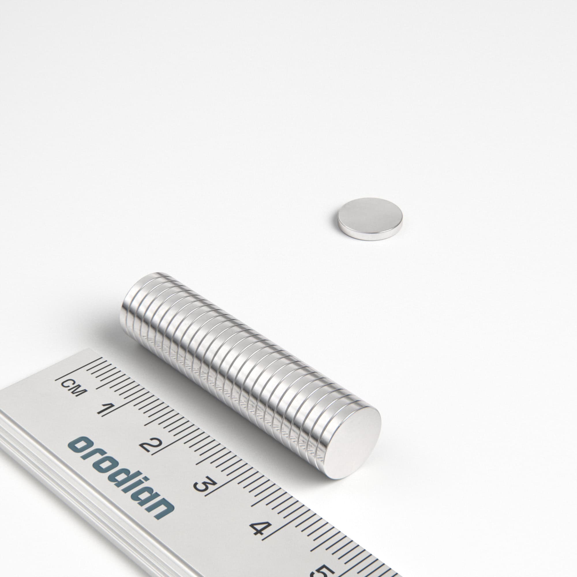 Neodymový magnet válec 10×1,5 mm - N38