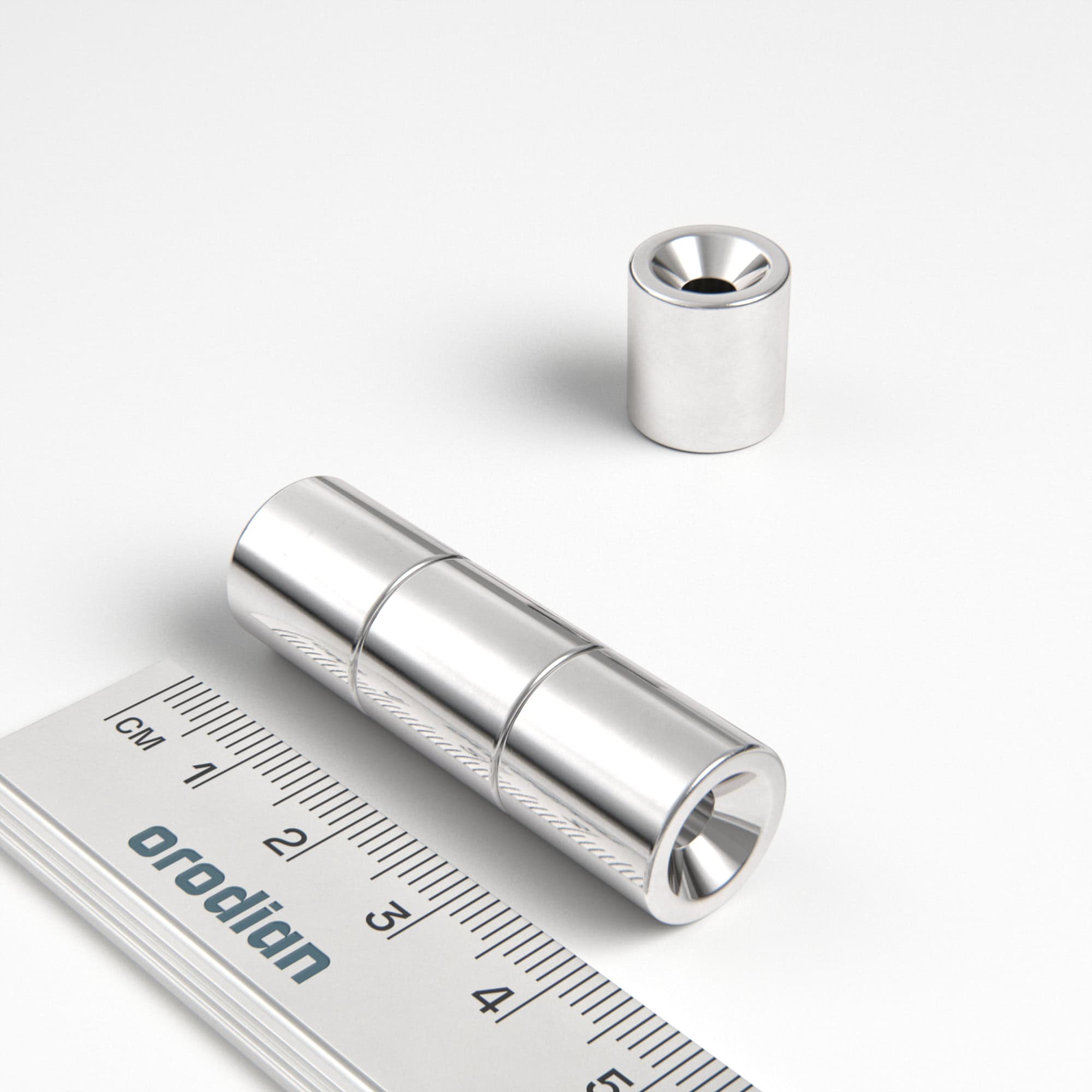 Neodymový magnet válec 12,9×14 mm s dírou M4 (diametrální magnetizace) - N52
