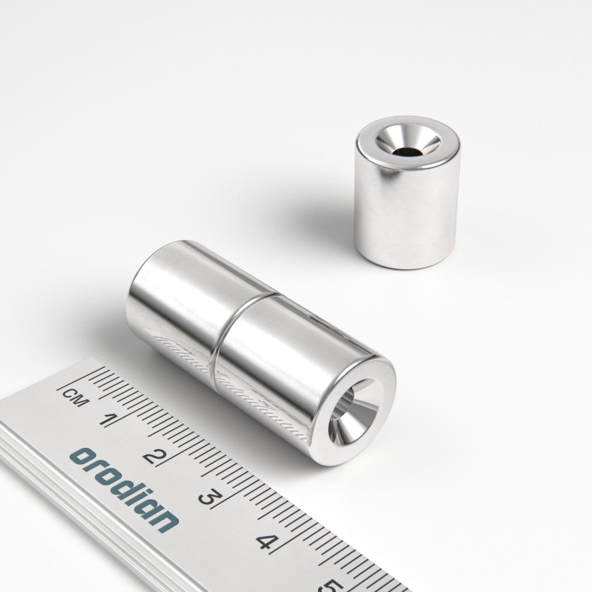 Neodymový magnet válec 15×17,5 mm s dírou M4 (diametrální magnetizace) - N52